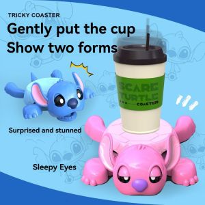 HJKL Sáng Tạo Lót cốc hình con rùa Mở Mắt tự động Hài Hước Miếng lót ly trà Quà Tặng trẻ em Tái sử dụng Miếng lót cốc nước Đồ dùng nhà bếp