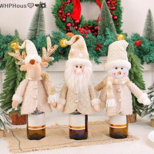 WP💓💛💖 Christmas Wine Bottle Caps For Festive Decoration Santa Claus Snowman Elk Christmas Wine Gift Bag Christmas Wine Bottle Caps