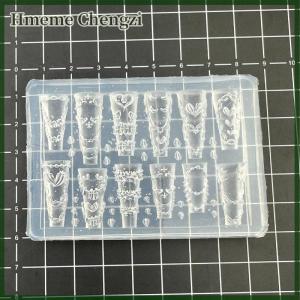 Hmeme French Lace Chain Flowers 3D Acrylic Mold Swan Nail Art Decorations DIY Silicone Decorated Nail Art Templates Nails Mold Tool