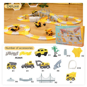 【MQLITTLESHOP】Race Tracks for Kids Boys Toys Flexible Track Series Construction Car DIY Tracking