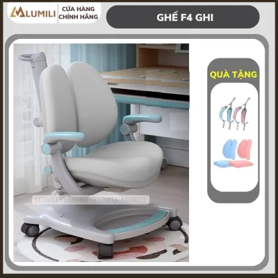 tặng bộ bọc ghế đai chống gù Ghế chống gù học sinh có tay vịn Lumili F4 nâng hạ đa chiều có bánh xe ghế cho bé ghế chống gù trẻ em công thái học