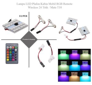 LED PLAFON RGB LED KABIN RGB DENGAN REMOTE LED T10 FESTOON RGB