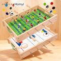 Homyl 2-in-1 Table Football Game Double Player Wooden Foosball Table Interactive Wooden Soccer Game Family Fun for Children, Indoor, Playroom. 