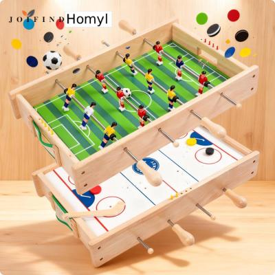 Homyl 2-in-1 Table Football Game Double Player Wooden Foosball Table Interactive Wooden Soccer Game 