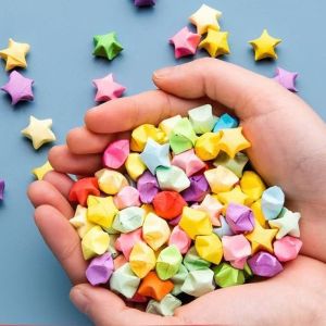 540pcs Star Origami Paper Strips DIY Hand Crafts Colorful Lucky Fold Star for Wedding Birthday Gift