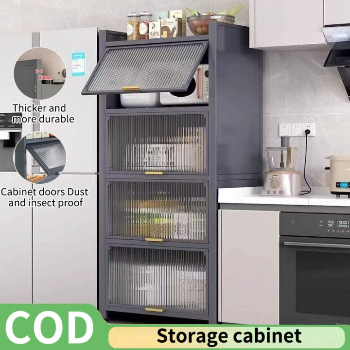 Kitchen Enclosed Storage Racks Multi-function Kitchen Storage Rack Carbon Steel Dustproof Enclosed ...