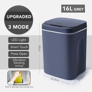 🔥24ShipOut🇲🇾 16L Intelligent Trash Can Smart Motion Sensor Automatic Waste Bins/ Washroom Smartbin/ Smart Trash Bin Tong Sampah 垃圾桶