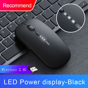 INPHIC M1P Wireless Mouse Rechargeable1600Dpi Ultra Slim Mute Mouse 2.4G + Dual Mode Bluetooth Mouse for iPad Tablets Laptop LED Power Display