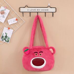 Gratis Semua - Tas Totebag Kapasitas Besar / Tas Bahu Resleting Bahan Plush / Shoulder Bag Wanita Karakter Lucu