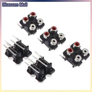 [Blossom] 5 cái 2 4 lỗ RCA Nữ âm thanh stereo Jack AV âm thanh đầu vào ổ cắm kết nối