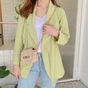 NANCY BLAZER LINEN WANITA LOONA CASUAL OUTER WANITA KEMEJA BLAZER WANITA