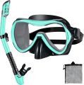 Snorkeling Gear for Adults, Snorkel Mask Snorkel Set, Dry Top Snorkeling Gear for Adults, 180 ° Panoramic Wide View Anti-Fog Tempered Glass Scuba Diving Mask for Snorkeling Swimming Travel. 