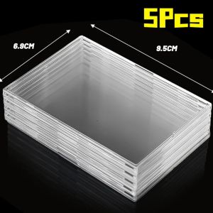 LETIGO 5/10Pcs Snap Type Closure Card Holder Non-ic Design Acrylic Photo Sleeve Durable High Transparency Card Cover Trading Cards
