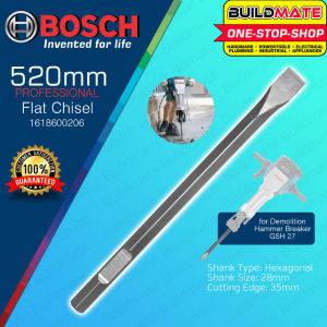 BUILDMATE  Pointed Chisel  Flat Chisel Hex Shank 520MM Chisel BAX
