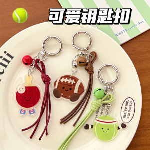 Cute Cartoon Table Tennis Badminton and Football Keychain Pendants