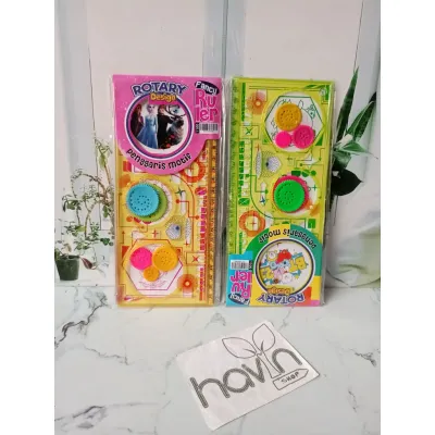 garisan ROTARY bunga/pattern ruler design/spirograph geometrik ruler/penggaris ROTARI