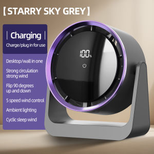 (Ship in 24hrs)Multifunctional Fast Air Circulating USB mini Fan Portable rechargeable Electric Wall-Mounted Desktop Fan High speed brushless Motor