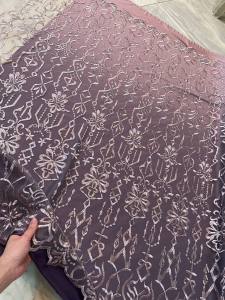 1/2 meter Kain Bahan Kebaya Brokat Brukat Tile Etnik Madeline New Series Warna Sage Green