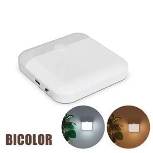 BEITE Square LED Night Light Rechargeable Wireless Motion Sensor Light Home Accessories Human Induction Wall Lamp For Bedroom