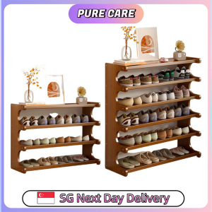 【Pure Care】 Minimalist Bamboo Shoe Rack/Shoe Cabinet / Wooden Shoe Rack/Shoe Storage/Shoe Shelf 3/4/5/6 Tier