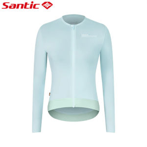 Santic Phụ nữ đi xe đạp Jersey Bảo vệ mặt trời Thở sấy nhanh Thể thao Xe đạp tay áo dài Đầu