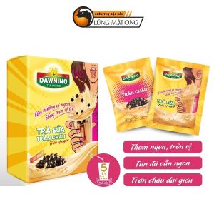 Combo 5 Hộp Trà sữa trân châu DAWNING Tròn vị ngon thơm trà tan đá vẫn ngon đậm đà 260g/hộp