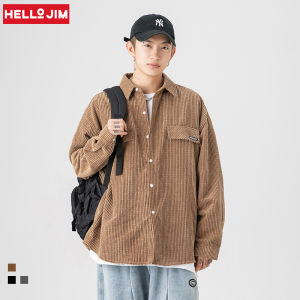 HELLO JIM long Sleeve Shirt for Men Waffle Long Sleeve Shirt Men 2022 Autumn And Winter New Oversize shirt  H1587