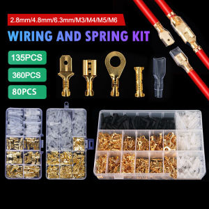 135/360pcs with box Insulated Male Female Wire Connector 2.8/4/4.8/6.3mm Electrical Crimp Terminals Terminal Spade ConnectorsAssorted kits are more cost-effective