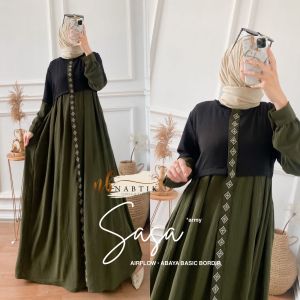 Sasa by Nabtik Gamis Abaya Dress Bahan Airflow LD 110 PB 140