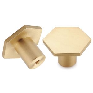 Hexagon Gagang Pintu Lemari Minimalis Kuningan Handle Lemari Gold Handle Laci Minimalis 30cm