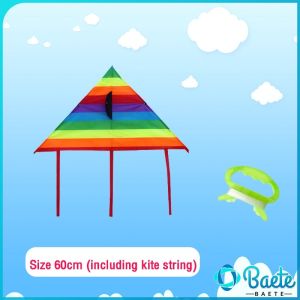 Baete Colorful Butterfly Kite Triangular Rainbow Kites Children Outdoor Toy with Free Kite String