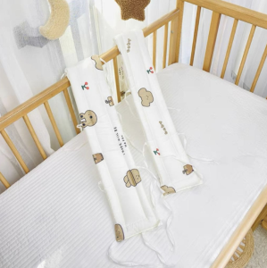 Baby Crib Rail Cover Teething Guard | Anti-Bite Cot Bumper | 100% Cotton Safety Cushion | 60cm / 120cm