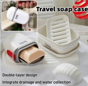jiketai Travel Portable Soap Case Drain Soap Box Soap Dish Holder Soap Rack for Bathroom