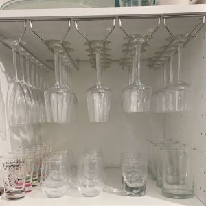 NBANLIKE Creative 1Pcs Double Row Multiple Size Wall Hanging High Glass Rack Wine Rack Glass Holder Wine Glass Rack Goblet Holder
