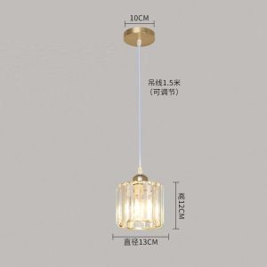 Lampu Plafon Gantung Kristal Modern  Minimalis Model Lampu Ceiling Kotak Crystal Round Ceiling Lamp