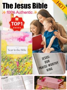 TOP1✨100% Authentic✨ Pink Sacred Book Book Pink Book Pink Sacred Book Pink Bible The Jesus Bible Solemn And Heavy Vintage Culture The Jesus Bible: Discovering Christ in All of Scripture 耶稣圣经