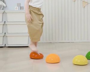 Foot Massage Ball Half Round PVC Spiky Foot Wakers Balance Therapy Dome Trigger Point Ball Feet Massage Roller for Yoga Fitness Exercise Gym Massager (Blue)