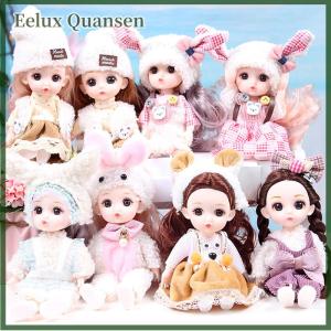 Eelux Búp bê Mini có thể di chuyển 16cm Búp bê đồ chơi tự làm với quần áo trang phục cho bé gái Đồ chơi