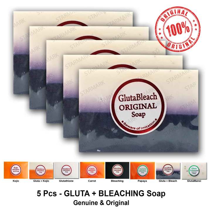 Glutathione Soap plus Bleaching Soap Soaps WHITE AND BLACK Original Gluta  Bleach Gluta Bleaching GlutaBleach Clear Packaging Kojic Acid Soap Soaps  Red Continental - 5 Pcs - Lazada