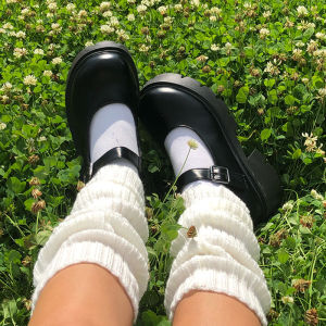 New Japanese Lolita Sweet Girl Leg Warmer Knit Socks Wool Ball Knitted Foot Cover Cosplay Women Autumn Winter Heap Socks