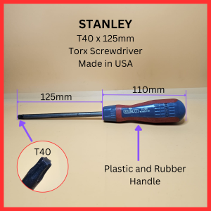 [SG READY STOCK] Stanley Torx Screwdriver T7 x 50mm T15 x 80mm & T40 x 125mm. Made in USA