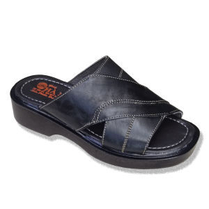 Dép Nam Quai Ngang Da Bò Thật SAMTA Đế Cao Dành Cho Người Thấp DN2043