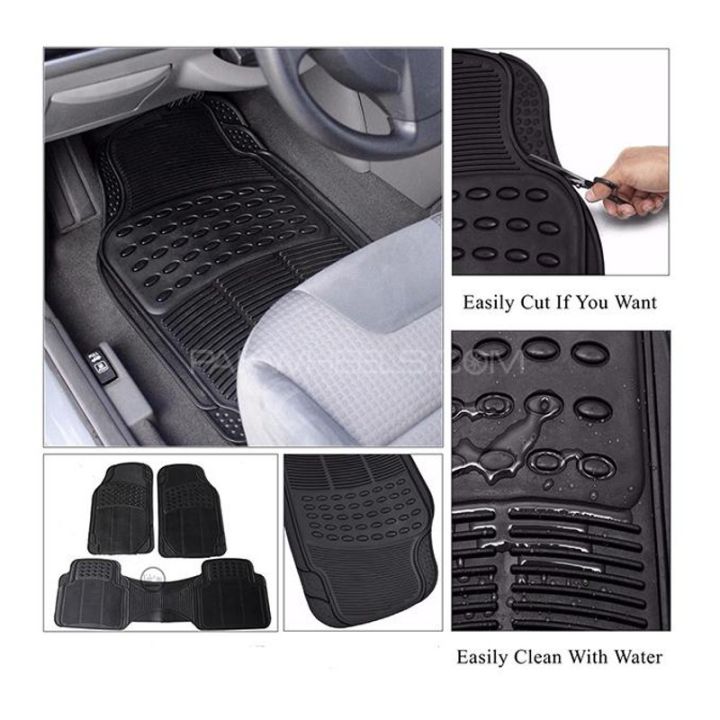 TOYOTA REVO, Heavy Duty Premium universal car floor guard mats mattings 4  pcs /set Rubber Car Floor Matting BLACK