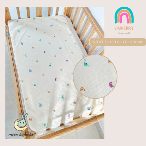 Tấm lót chống thấm cho bé lót chống thấm cho bé lót thay tã lót thay bỉm cho bé sơ sinh tấm lót tập bỏ tã bỉm cho bé lót đệm cũi cho bé lót nguyệt san chống thấm 70*120 Muslin chần cao cấp với lớp chống thấm bằng cao su non"