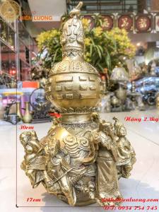 Hồ Lô Bát Tiên Bằng Đồng Phong Thủy Cao 36cm đường kính 21cm nặng 3.1kg