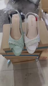 [Free Shipping] 2025 Summer New Large Size High Heel Sandals With Open Toe And Soft Sole For Mothers Large Size WomenS Shoes
