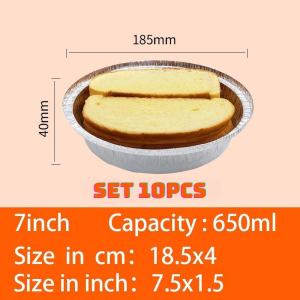 10PCS Air Fryer Baking Aluminum Foil Tin Tray / Outdoor BBQ Disposable Non-stick Oilproof Disc