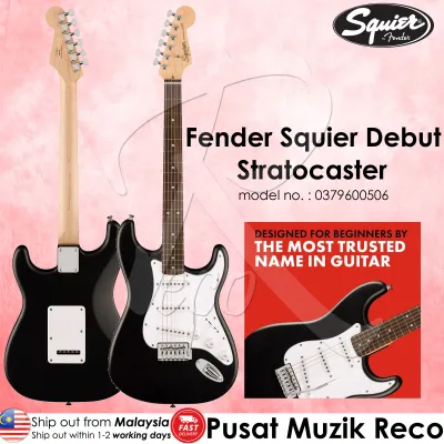Fender Squier Debut Stratocaster Electric Guitar - MATT Black Gitar Elektrik ORIGINAL