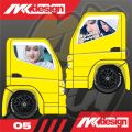 Stiker One Way Kaca Samping Truk Canter - Bisa Request/custom. 