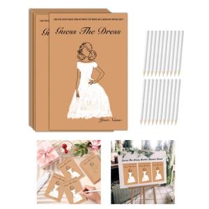 1 Set Wedding Shower Games Cards and Pencils Set for Guests Bridal Shower Games Wedding Supplies